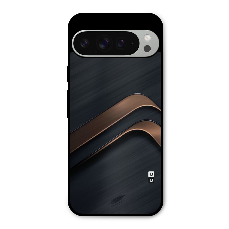 Dark Gold Stripes Metal Back Case for Google Pixel 9 Pro XL