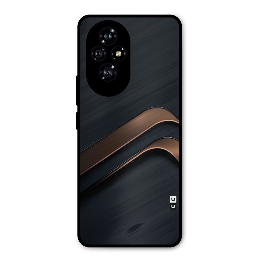 Dark Gold Stripes Metal Back Case for Honor 200