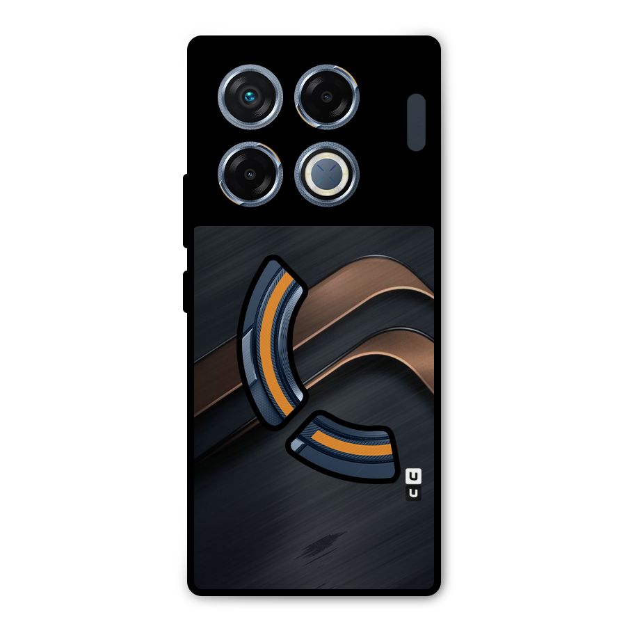 Dark Gold Stripes Metal Back Case for Infinix GT 20 Pro