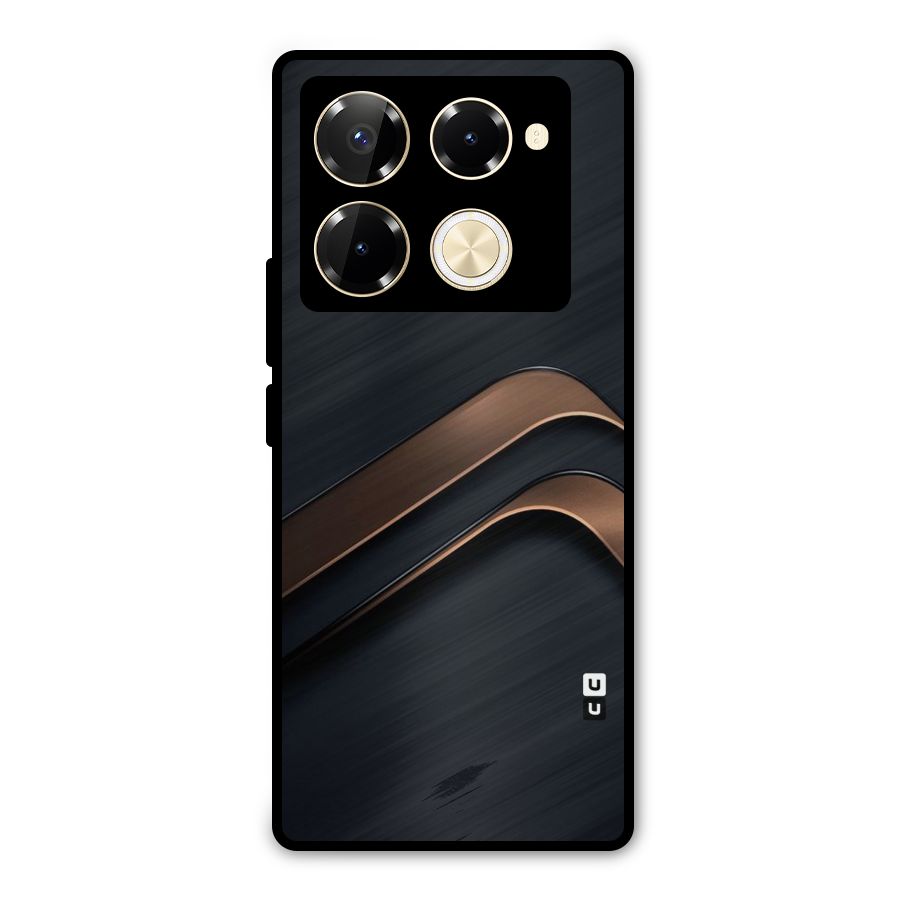 Dark Gold Stripes Metal Back Case for Infinix Note 40 Pro Plus