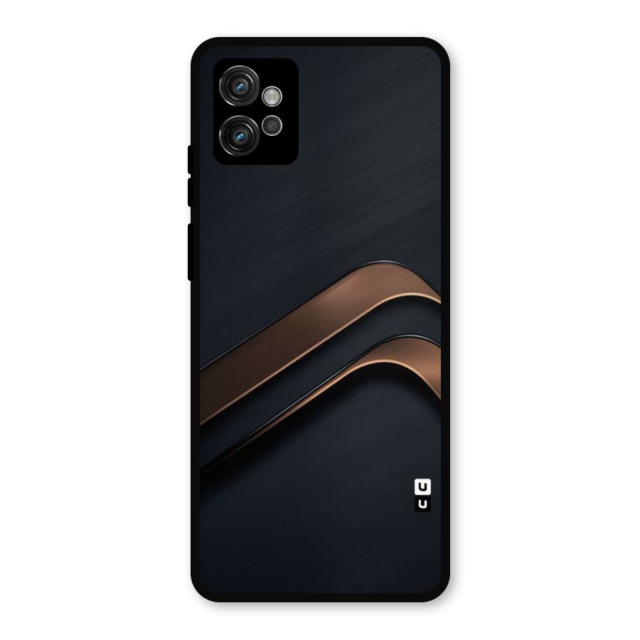 Dark Gold Stripes Metal Back Case for Moto G32