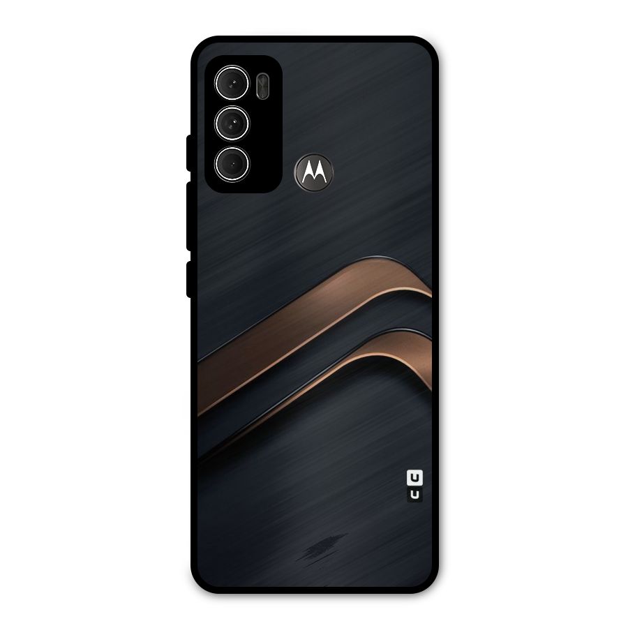 Dark Gold Stripes Metal Back Case for Moto G60