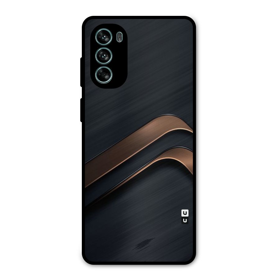 Dark Gold Stripes Metal Back Case for Moto G62