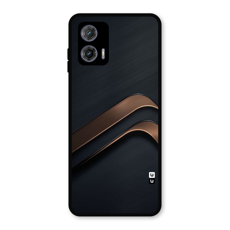 Dark Gold Stripes Metal Back Case for Moto G73