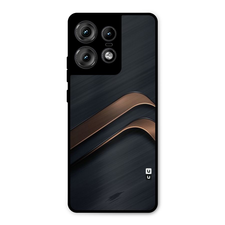 Dark Gold Stripes Metal Back Case for Motorola Edge 50 Pro