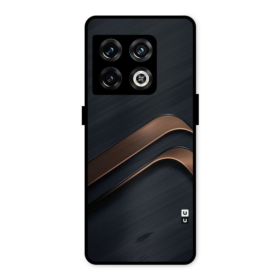 Dark Gold Stripes Metal Back Case for OnePlus 10 Pro 5G