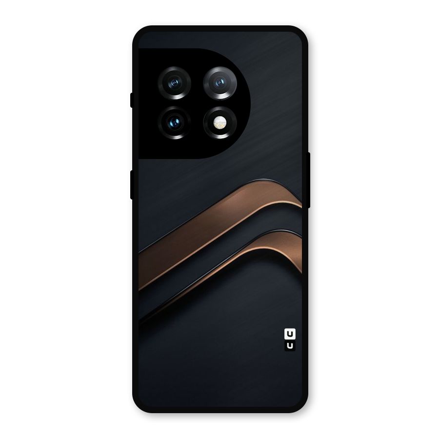 Dark Gold Stripes Metal Back Case for OnePlus 11
