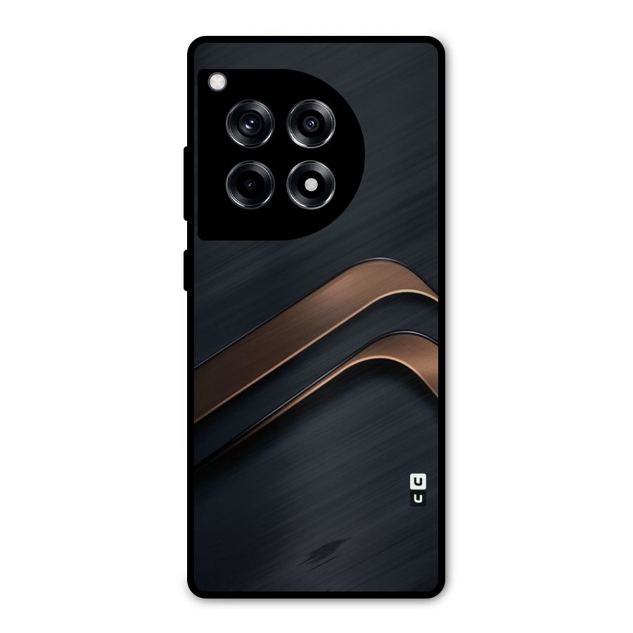 Dark Gold Stripes Metal Back Case for OnePlus 12R