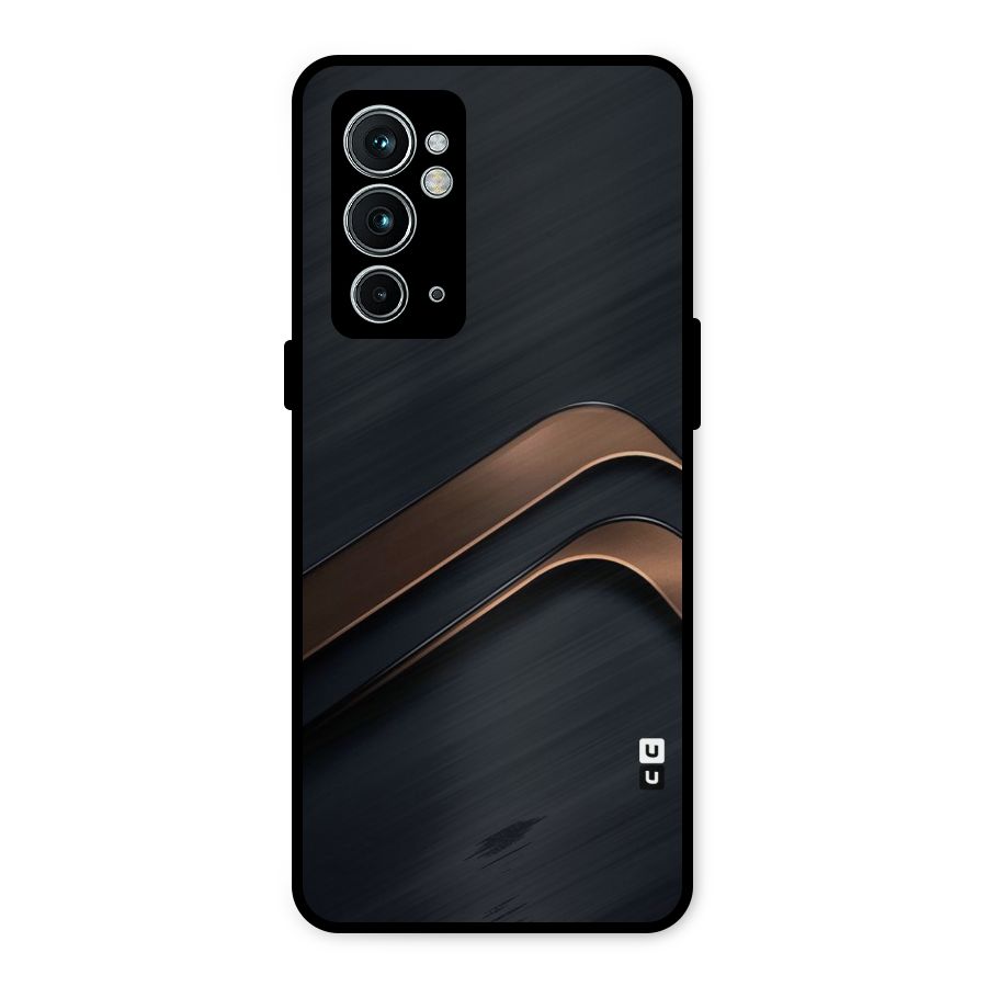 Dark Gold Stripes Metal Back Case for OnePlus 9RT 5G