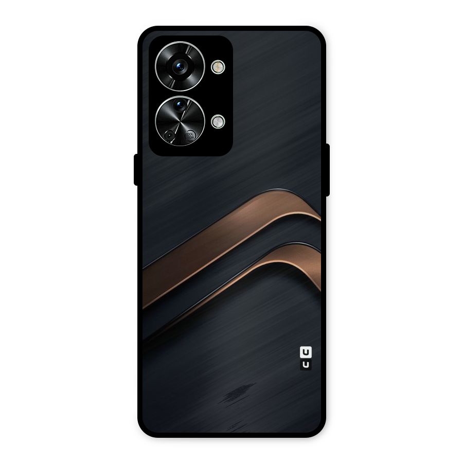 Dark Gold Stripes Metal Back Case for OnePlus Nord 2T