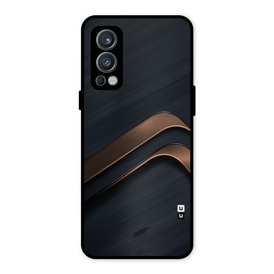 Dark Gold Stripes Metal Back Case for OnePlus Nord 2 5G