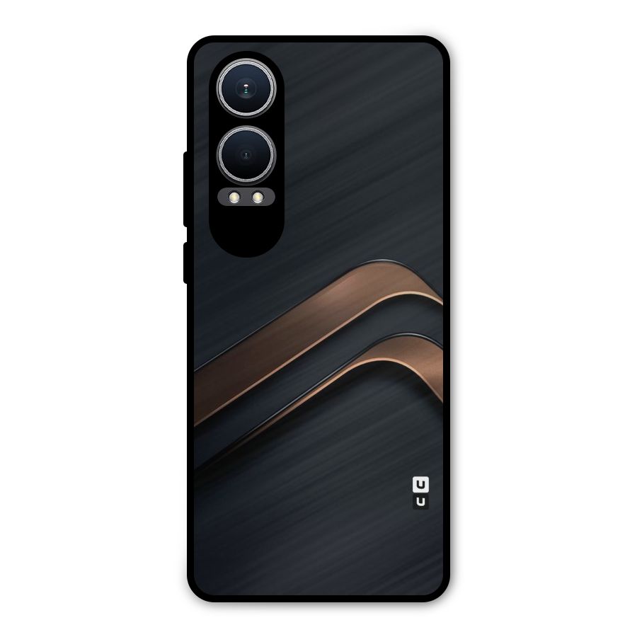 Dark Gold Stripes Metal Back Case for OnePlus Nord CE4 Lite