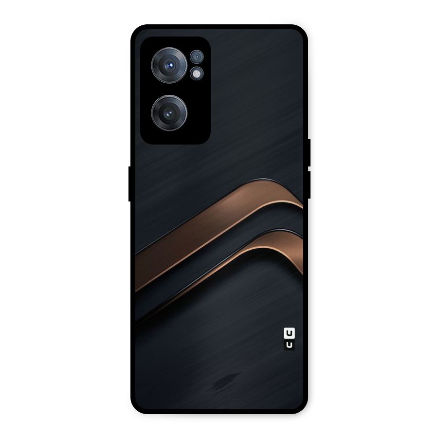 Dark Gold Stripes Metal Back Case for OnePlus Nord CE 2 5G