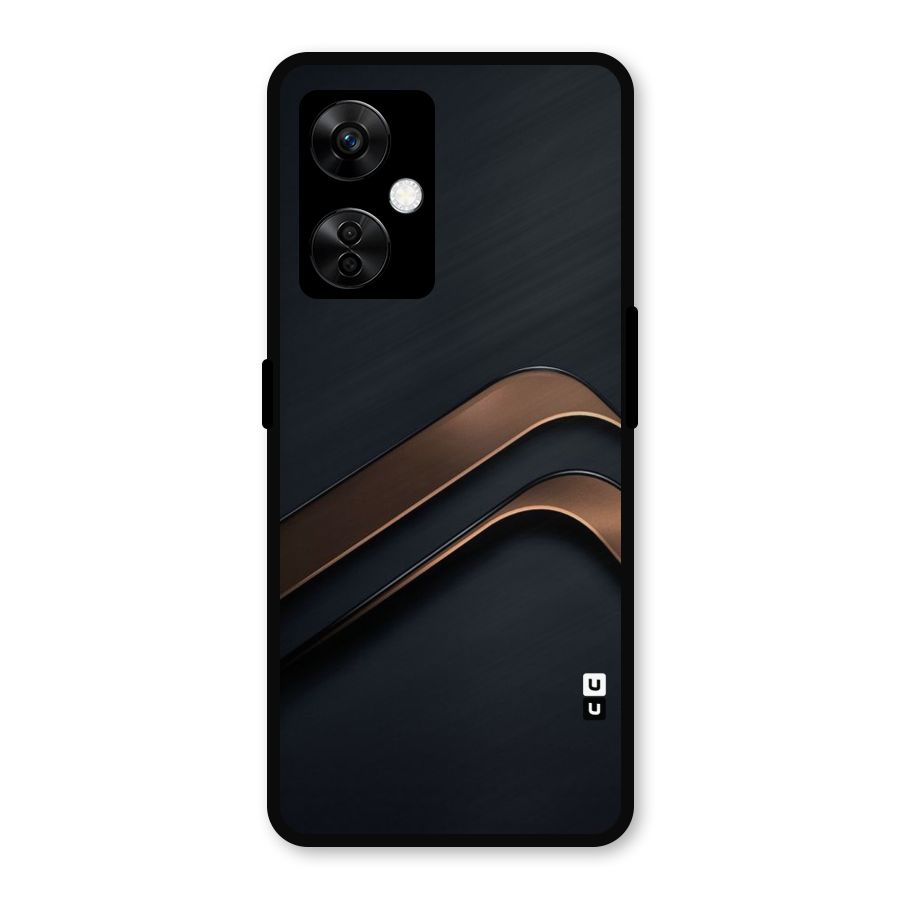 Dark Gold Stripes Metal Back Case for OnePlus Nord CE 3 Lite