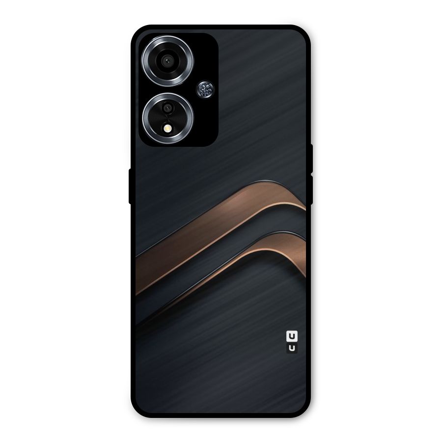 Dark Gold Stripes Metal Back Case for Oppo A59