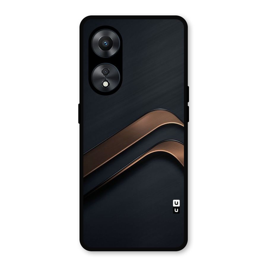 Dark Gold Stripes Metal Back Case for Oppo A78