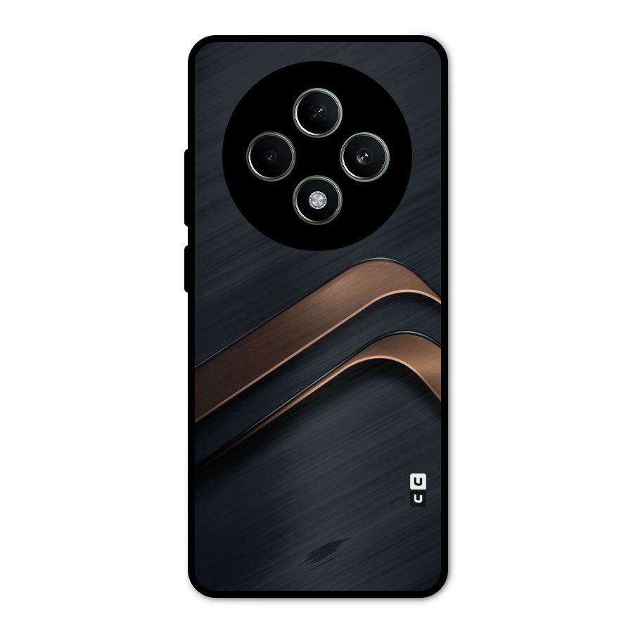 Dark Gold Stripes Metal Back Case for Oppo F27
