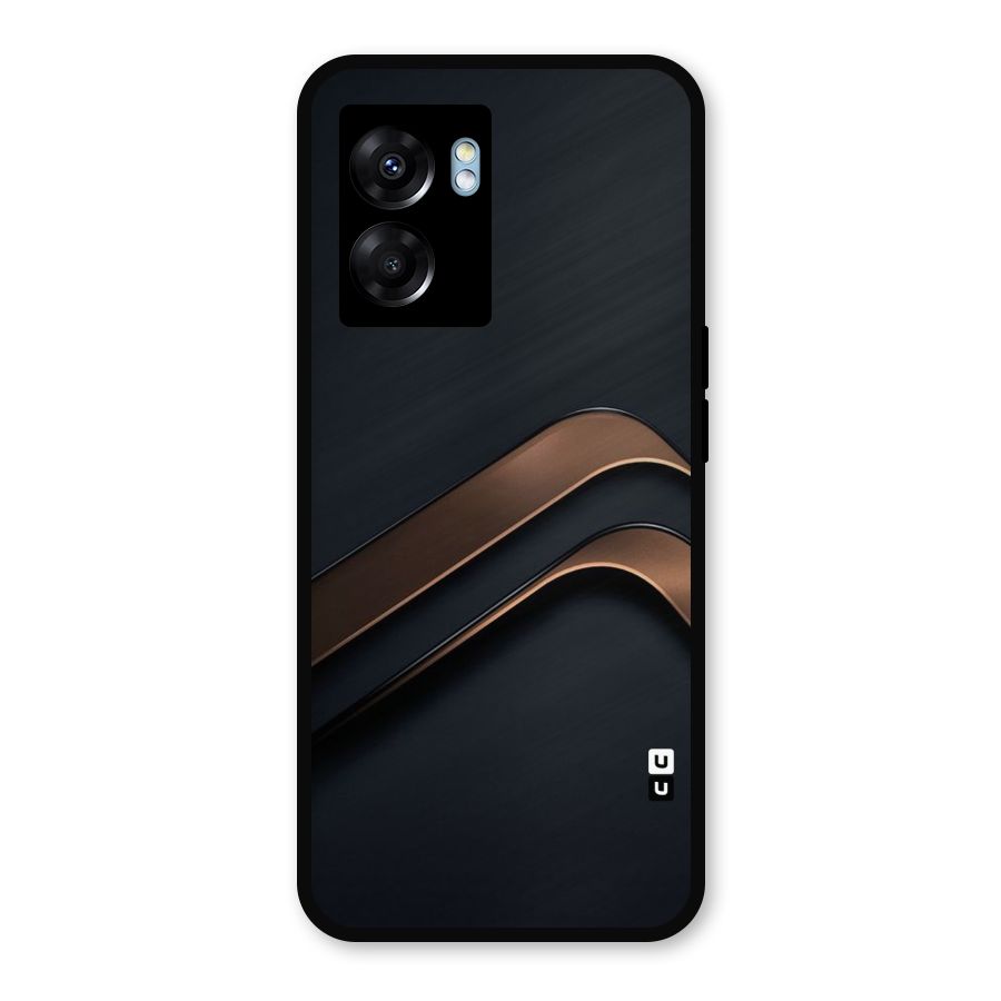 Dark Gold Stripes Metal Back Case for Oppo K10 (5G)