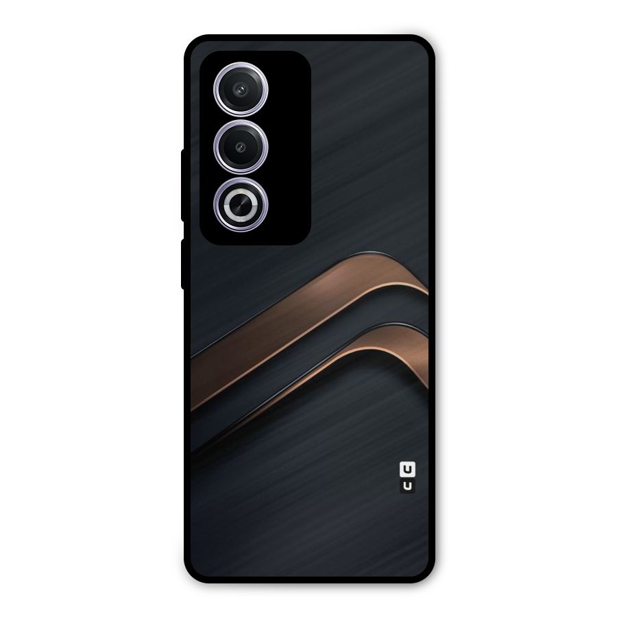 Dark Gold Stripes Metal Back Case for Oppo K12x