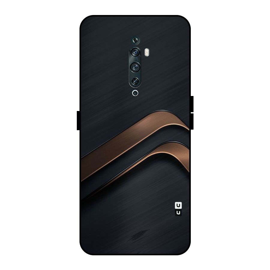 Dark Gold Stripes Metal Back Case for Oppo Reno2 F
