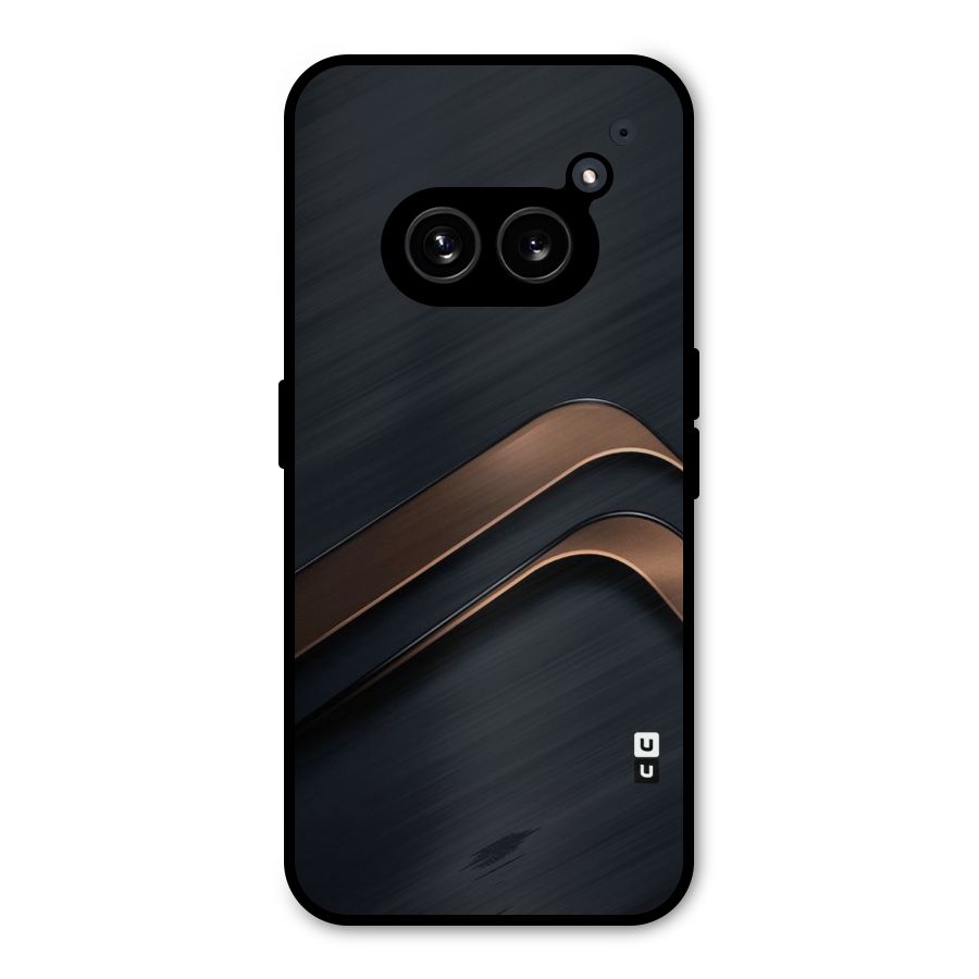 Dark Gold Stripes Metal Back Case for Nothing Phone 2a