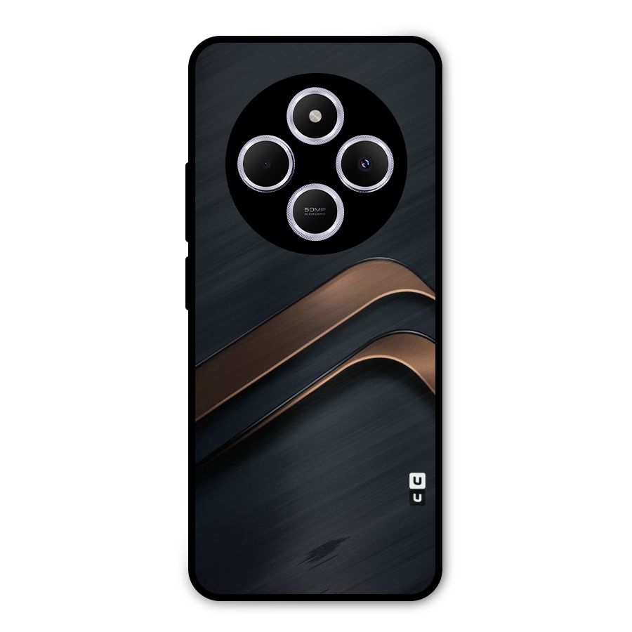 Dark Gold Stripes Metal Back Case for Poco C75 5G