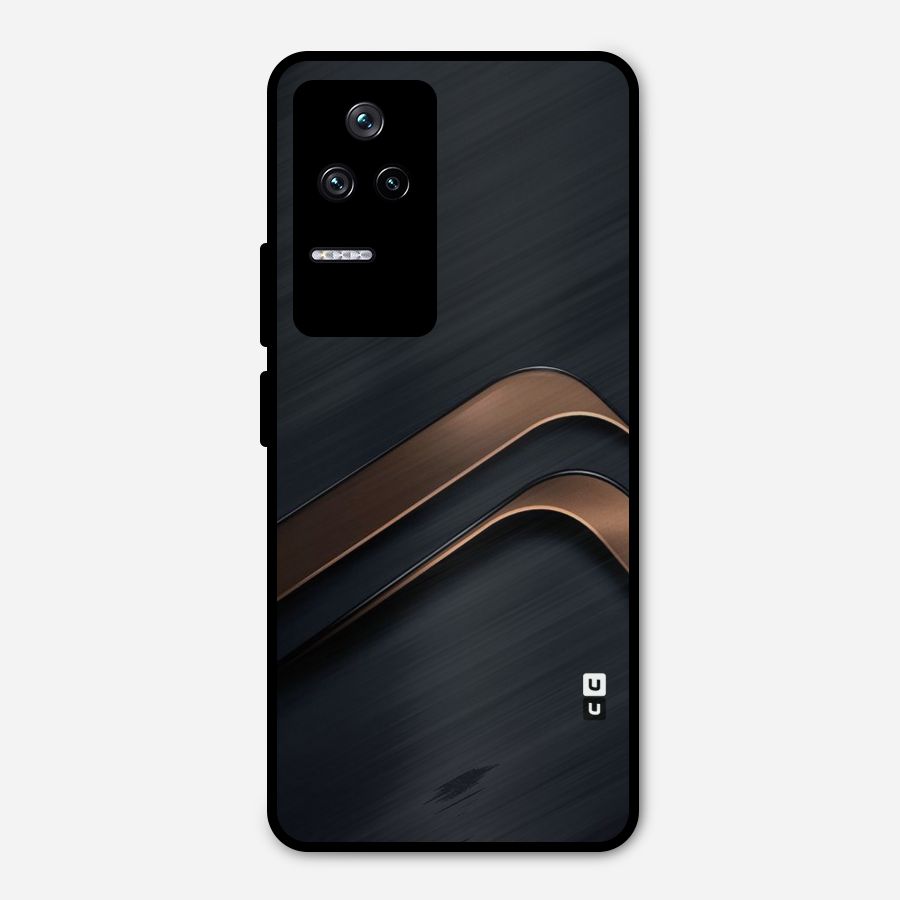 Dark Gold Stripes Metal Back Case for Poco F4 5G