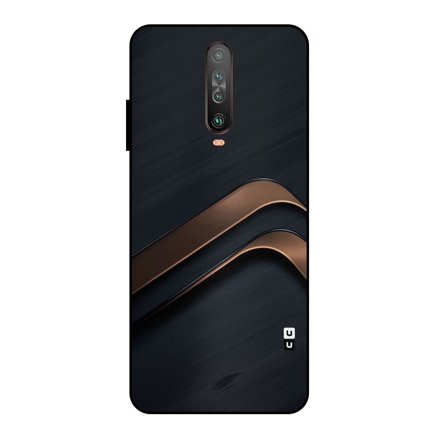 Dark Gold Stripes Metal Back Case for Poco X2