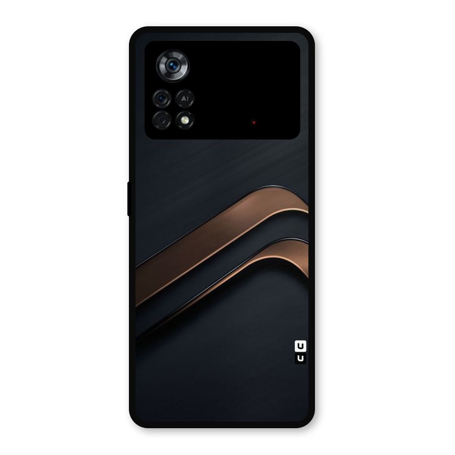Dark Gold Stripes Metal Back Case for Poco X4 Pro 5G