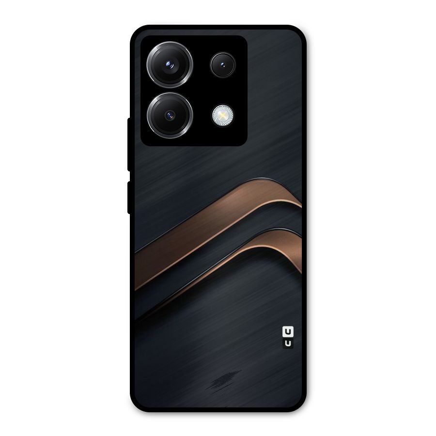 Dark Gold Stripes Metal Back Case for Poco X6