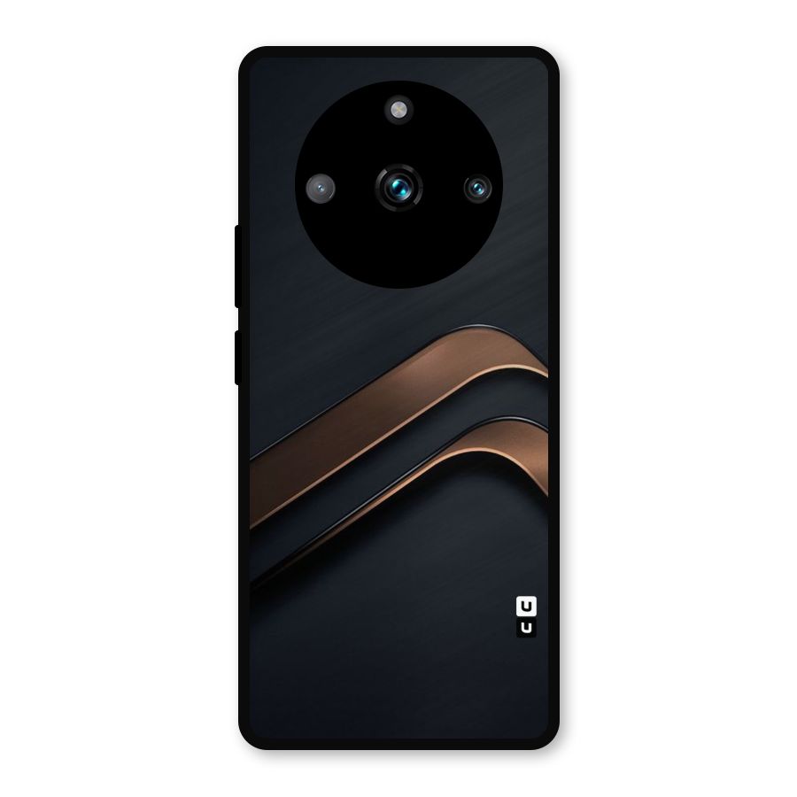 Dark Gold Stripes Metal Back Case for Realme 11 Pro