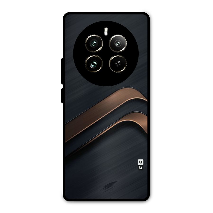 Dark Gold Stripes Metal Back Case for Realme 12 Pro