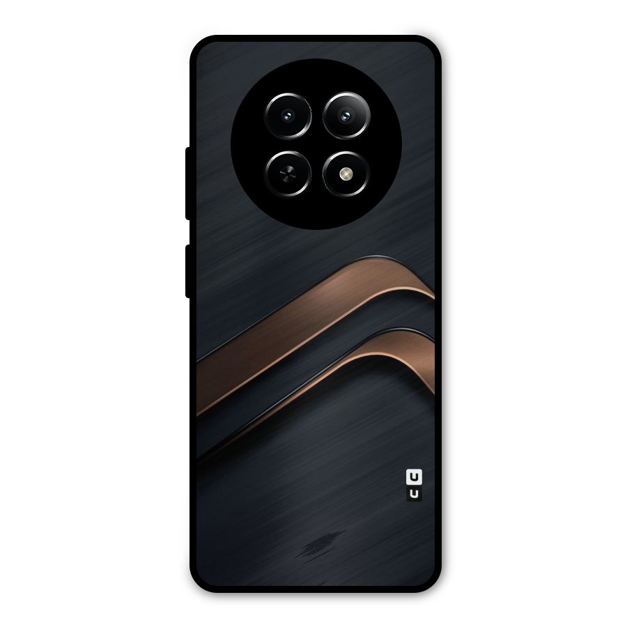 Dark Gold Stripes Metal Back Case for Realme 12x 5G
