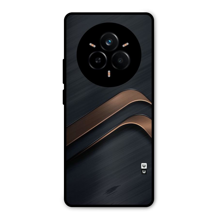 Dark Gold Stripes Metal Back Case for Realme 14 Pro