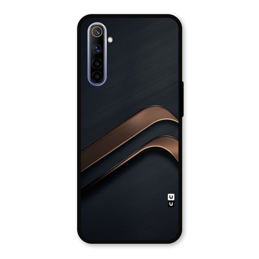 Dark Gold Stripes Metal Back Case for Realme 6