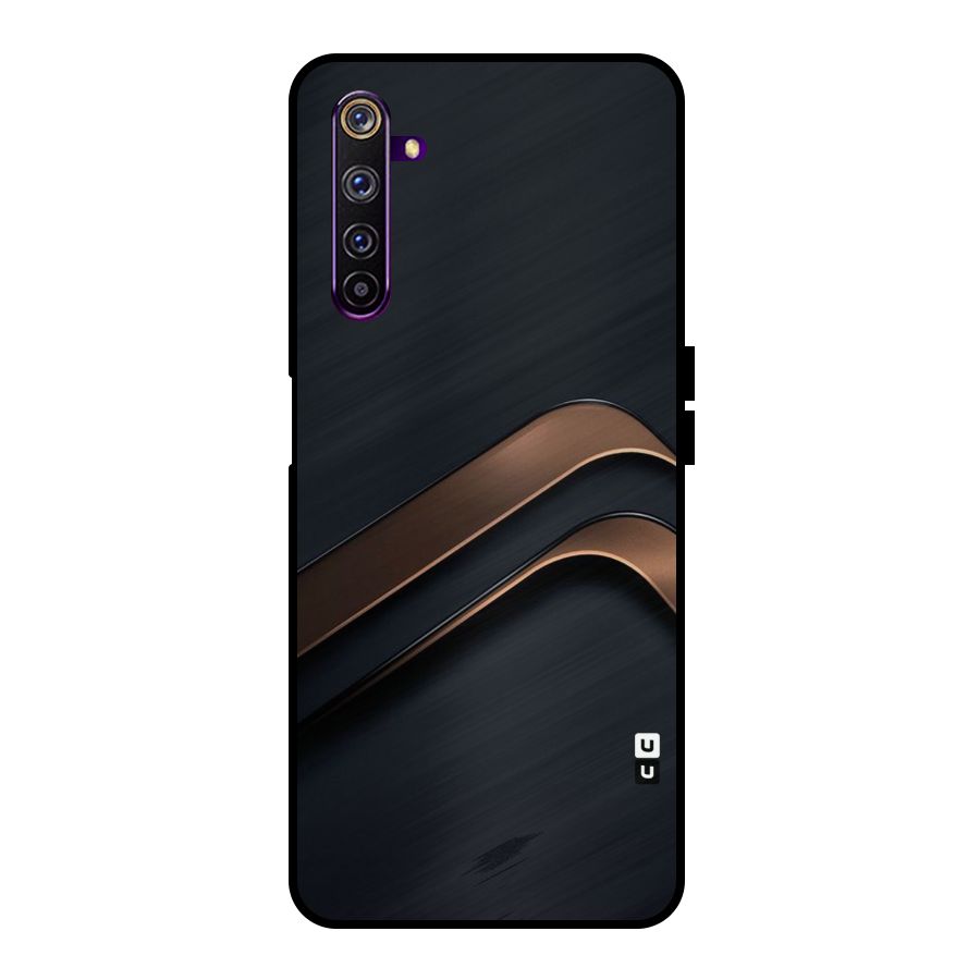 Dark Gold Stripes Metal Back Case for Realme 6 Pro