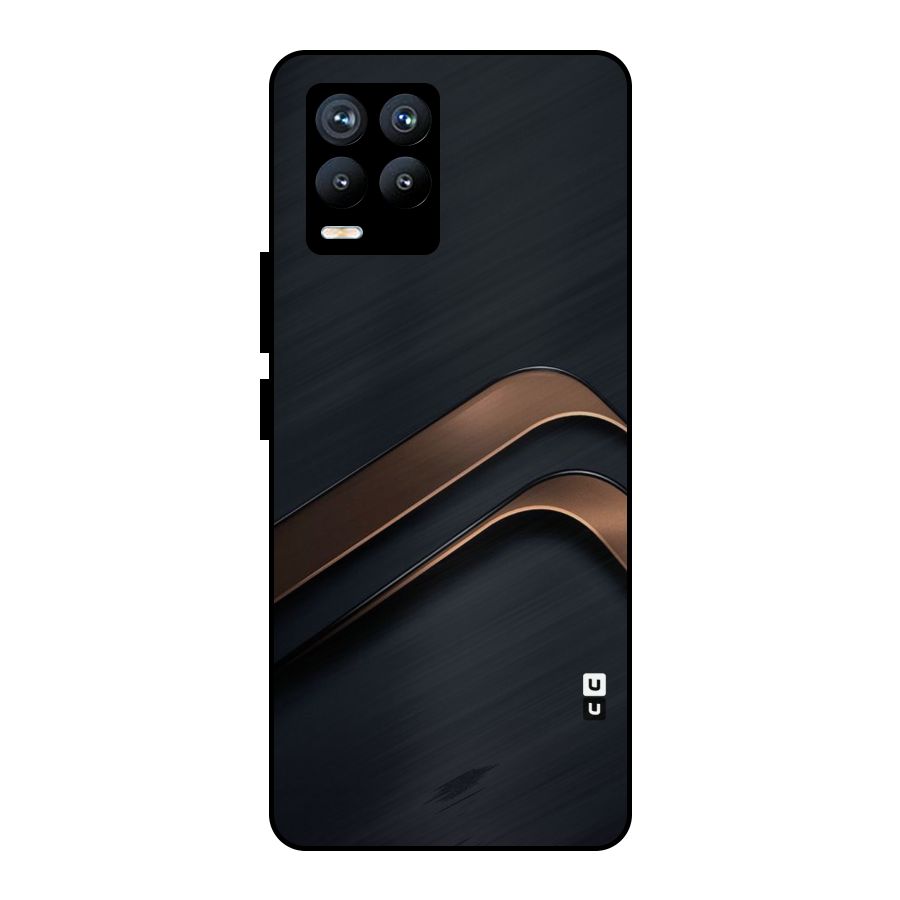 Dark Gold Stripes Metal Back Case for Realme 8