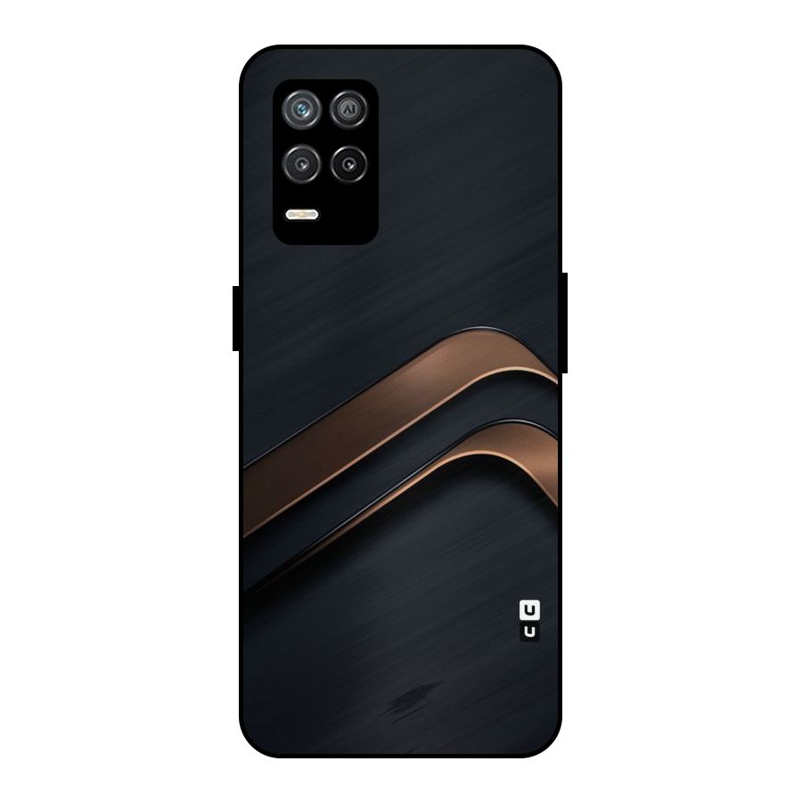 Dark Gold Stripes Metal Back Case for Realme 8 5G