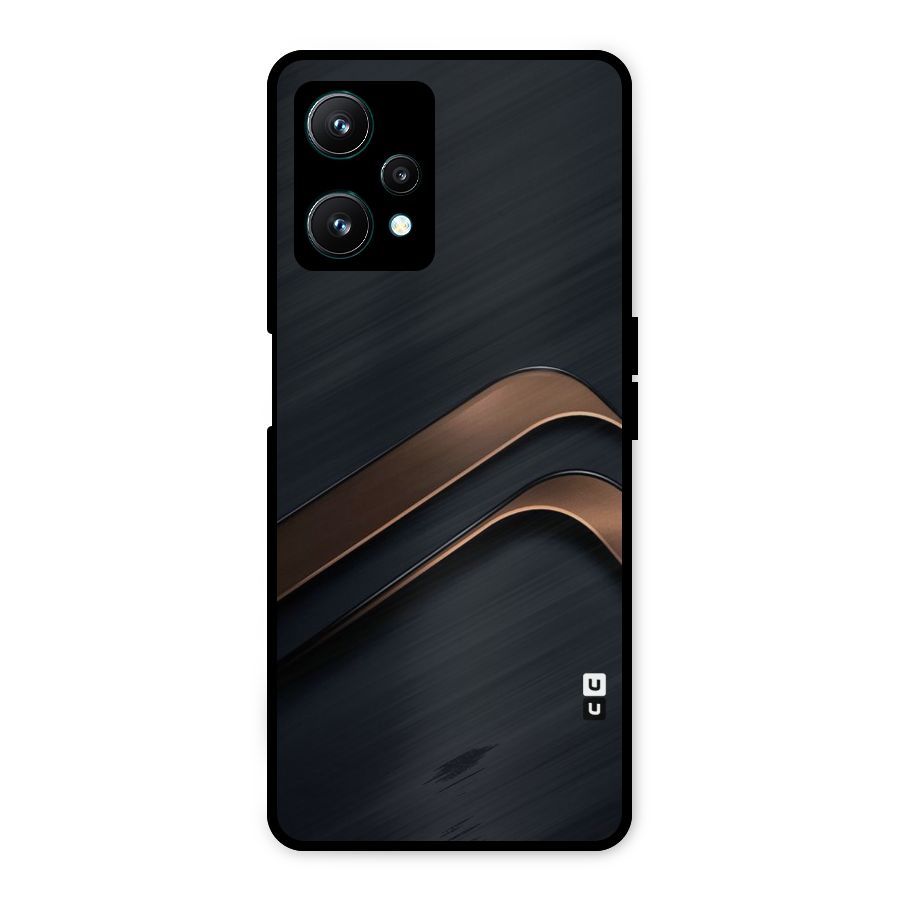 Dark Gold Stripes Metal Back Case for Realme 9 Pro 5G