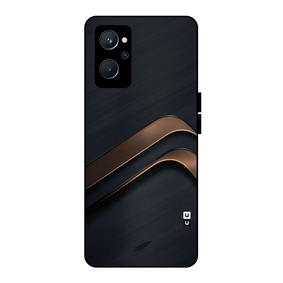 Dark Gold Stripes Metal Back Case for Realme 9i 5G