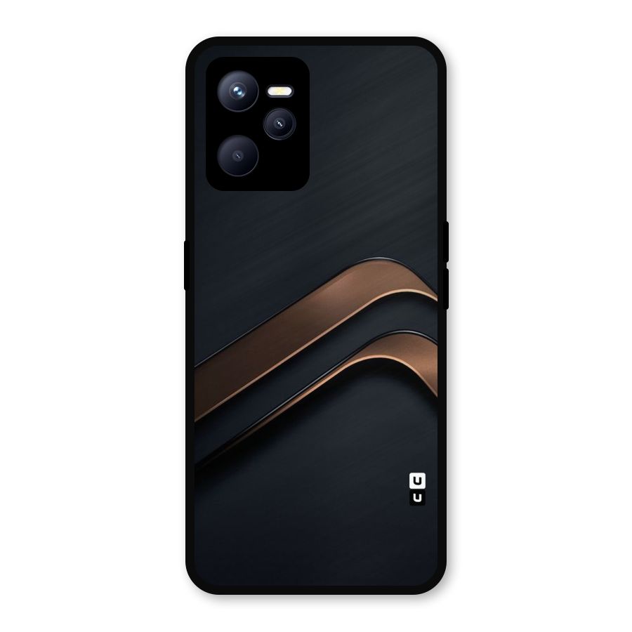 Dark Gold Stripes Metal Back Case for Realme C35