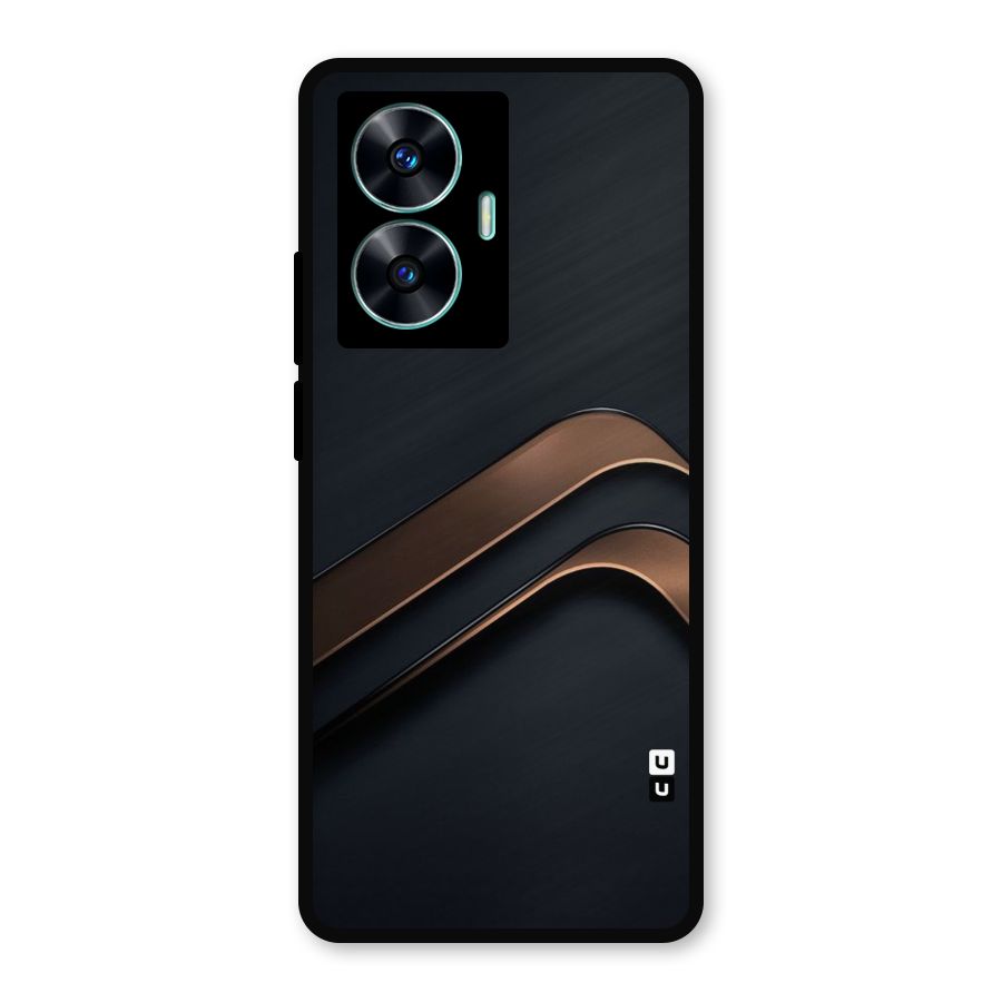 Dark Gold Stripes Metal Back Case for Realme C55