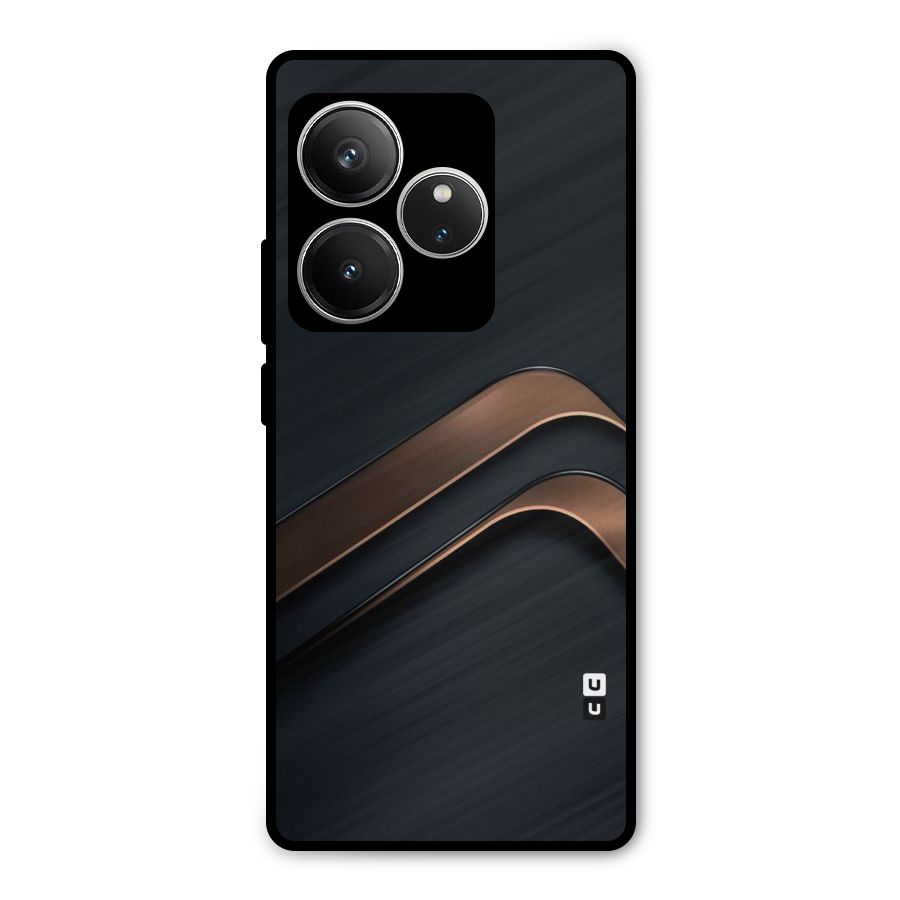Dark Gold Stripes Metal Back Case for Realme GT 6
