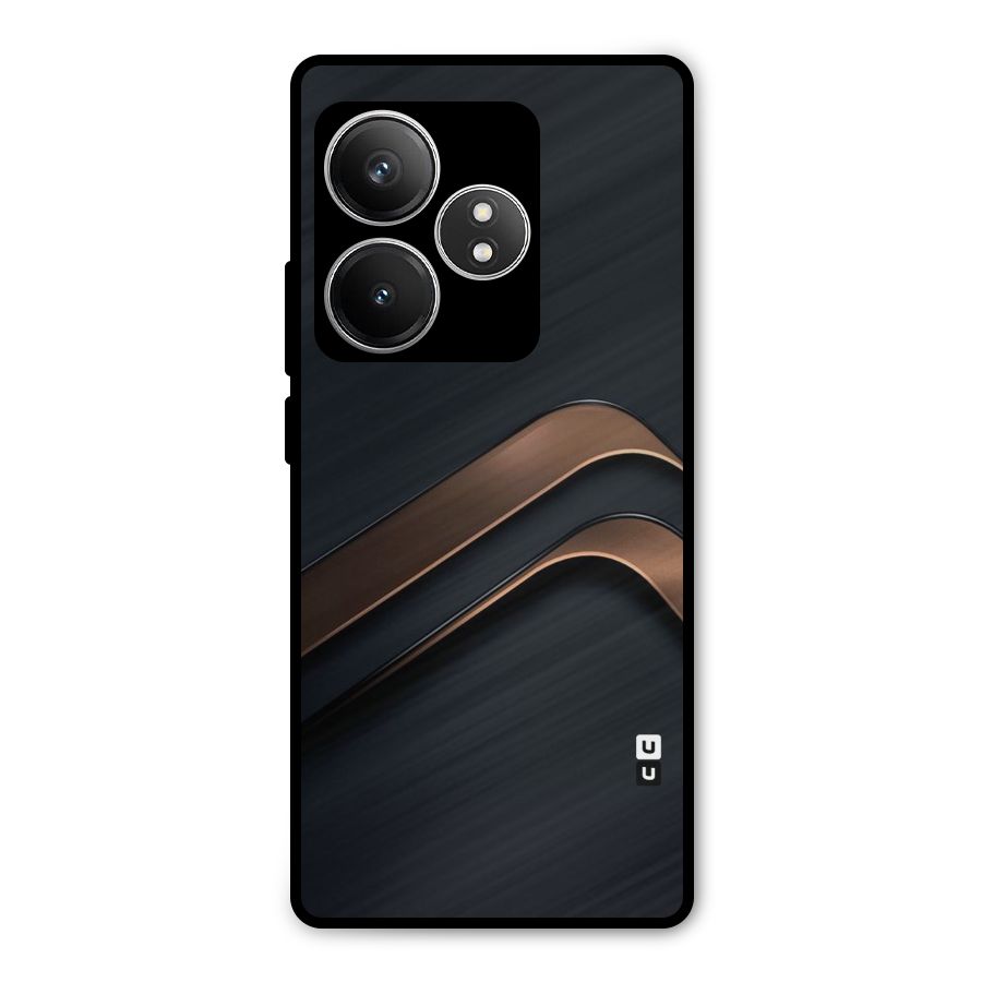 Dark Gold Stripes Metal Back Case for Realme GT 6T