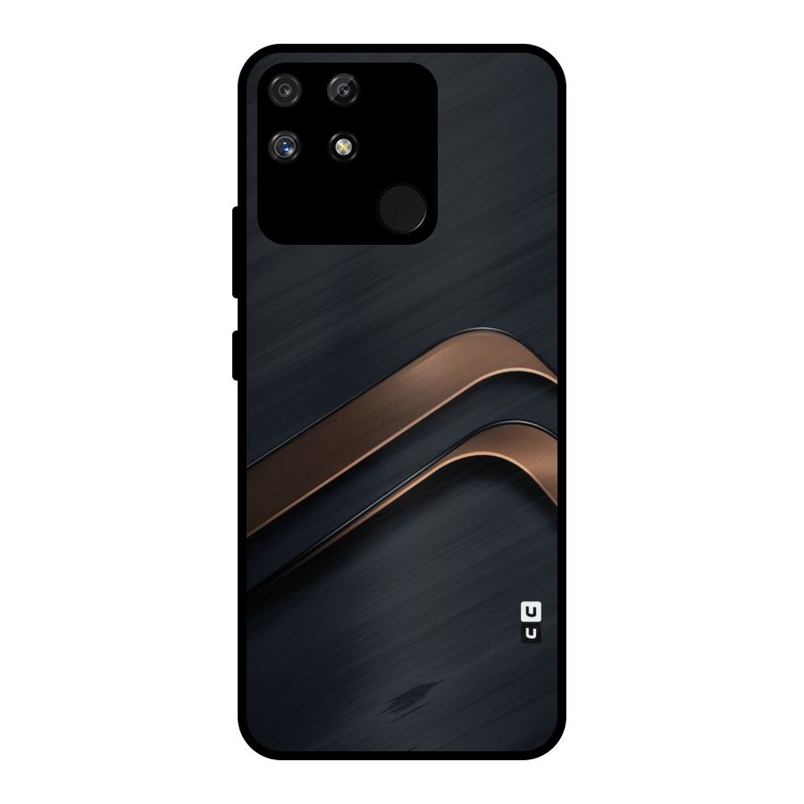 Dark Gold Stripes Metal Back Case for Realme Narzo 50A