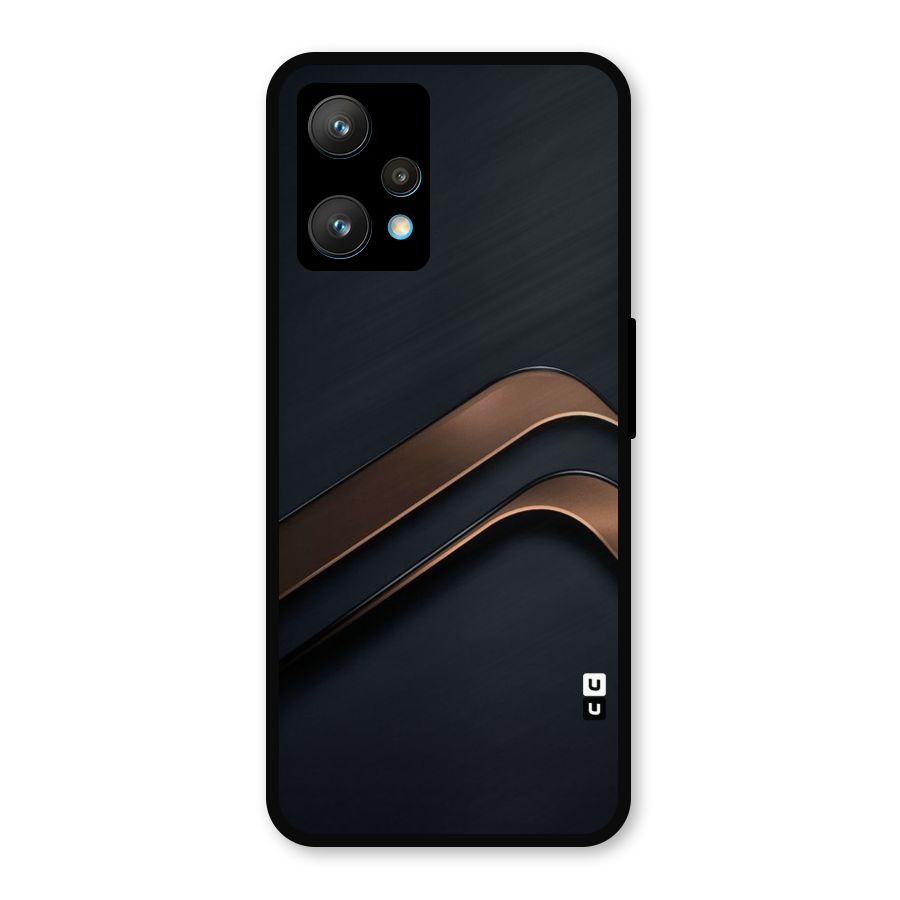 Dark Gold Stripes Metal Back Case for Realme Narzo 50 Pro