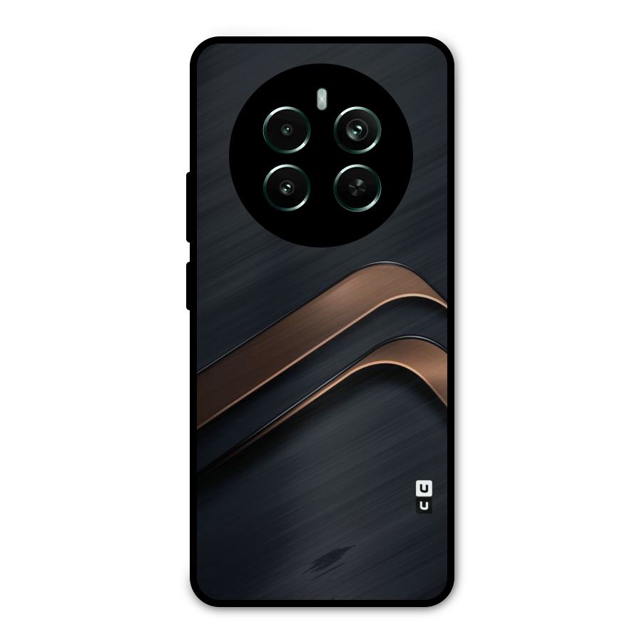 Dark Gold Stripes Metal Back Case for Realme Narzo 70 Pro