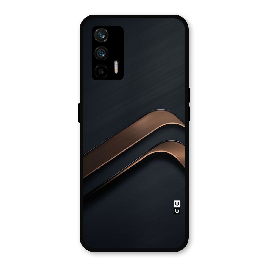 Dark Gold Stripes Metal Back Case for Realme X7 Max