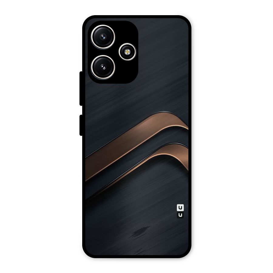 Dark Gold Stripes Metal Back Case for Redmi 12 5G