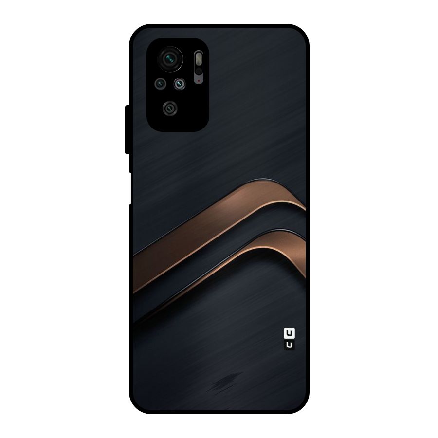 Dark Gold Stripes Metal Back Case for Redmi Note 10S